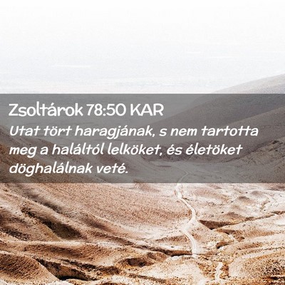 Picture 02 - Zsoltárok 78:50 KAR - Utat tört haragjának, s nem tartotta meg a - Bible Verse Picture