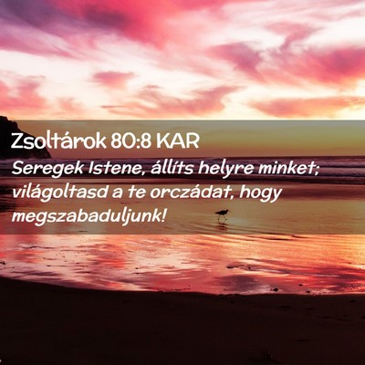 Picture 02 - Zsoltárok 80:8 KAR - Seregek Istene, állíts helyre minket; - Bible Verse Picture