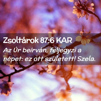 Picture 02 - Zsoltárok 87:6 KAR - Az Úr beírván, feljegyzi a népet: ez ott - Bible Verse Picture