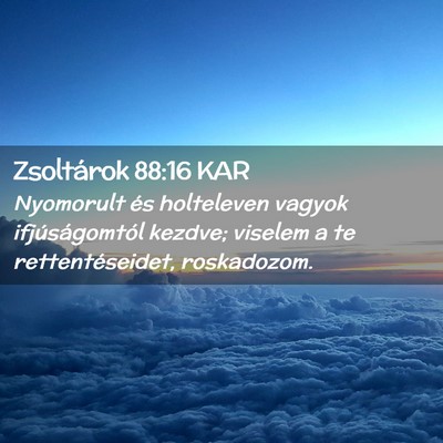 Picture 02 - Zsoltárok 88:16 KAR - Nyomorult és holteleven vagyok ifjúságomtól - Bible Verse Picture