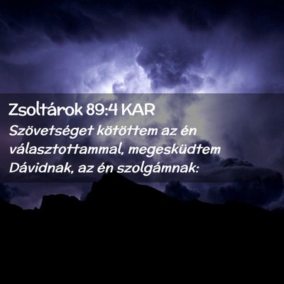 Picture 02 - Zsoltárok 89:4 KAR - Szövetséget kötöttem az én választottammal, - Bible Verse Picture