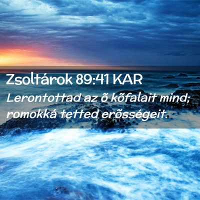 Picture 02 - Zsoltárok 89:41 KAR - Lerontottad az õ kõfalait mind; romokká tetted - Bible Verse Picture