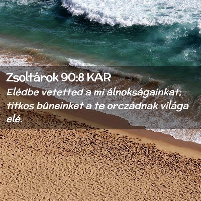 Picture 02 - Zsoltárok 90:8 KAR - Elédbe vetetted a mi álnokságainkat; titkos - Bible Verse Picture