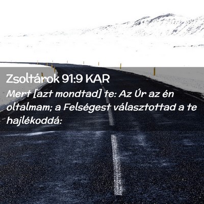 Picture 02 - Zsoltárok 91:9 KAR - Mert [azt mondtad] te: Az Úr az én oltalmam; a - Bible Verse Picture