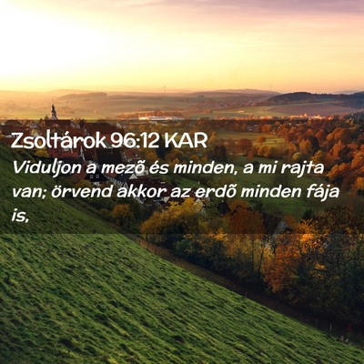 Picture 02 - Zsoltárok 96:12 KAR - Viduljon a mezõ és minden, a mi rajta van; - Bible Verse Picture