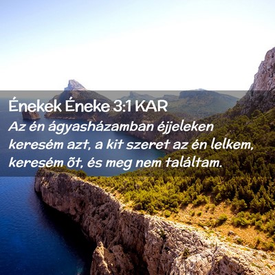Picture 02 - Énekek Éneke 3:1 KAR - Az én ágyasházamban éjjeleken keresém azt, a - Bible Verse Picture