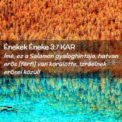 Picture 02 - Énekek Éneke 3:7 KAR - Ímé, ez a Salamon gyaloghintaja, hatvan erõs - Bible Verse Picture