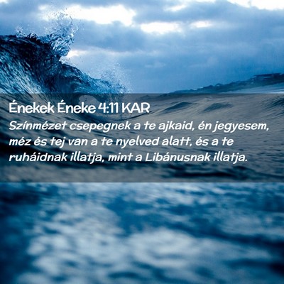 Picture 02 - Énekek Éneke 4:11 KAR - Színmézet csepegnek a te ajkaid, én jegyesem, - Bible Verse Picture