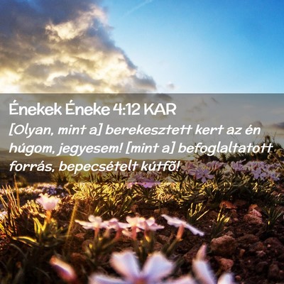 Picture 02 - Énekek Éneke 4:12 KAR - [Olyan, mint a] berekesztett kert az én húgom, - Bible Verse Picture