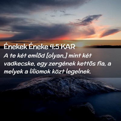 Picture 02 - Énekek Éneke 4:5 KAR - A te két emlõd [olyan,] mint két vadkecske, - Bible Verse Picture