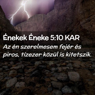 Picture 02 - Énekek Éneke 5:10 KAR - Az én szerelmesem fejér és piros, tízezer - Bible Verse Picture