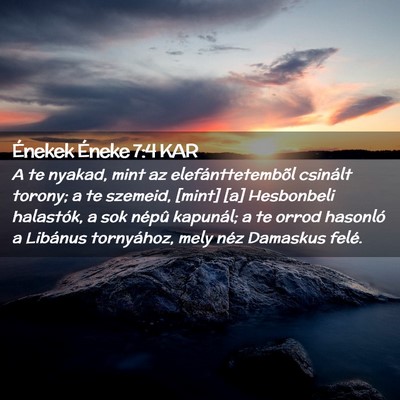 Picture 02 - Énekek Éneke 7:4 KAR - A te nyakad, mint az elefánttetembõl csinált - Bible Verse Picture
