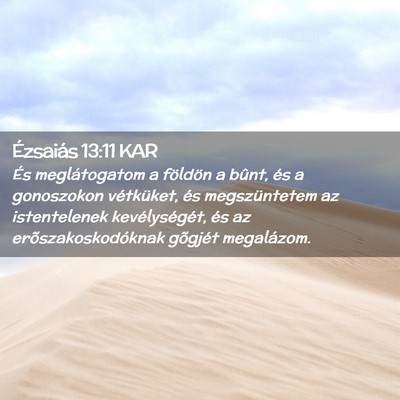 Picture 02 - Ézsaiás 13:11 KAR - És meglátogatom a földön a bûnt, és a - Bible Verse Picture