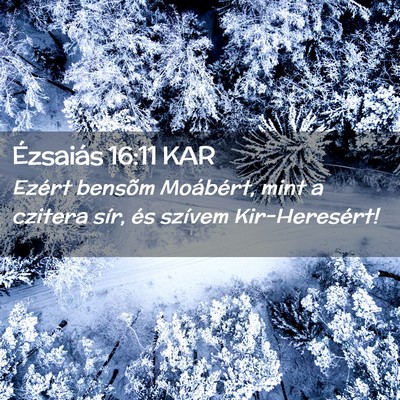 Picture 02 - Ézsaiás 16:11 KAR - Ezért bensõm Moábért, mint a czitera sír, - Bible Verse Picture
