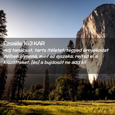 Picture 02 - Ézsaiás 16:3 KAR - Adj tanácsot, tarts ítéletet; tegyed - Bible Verse Picture