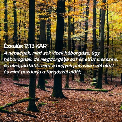 Picture 02 - Ézsaiás 17:13 KAR - A népségek, mint sok vizek háborgása, úgy - Bible Verse Picture