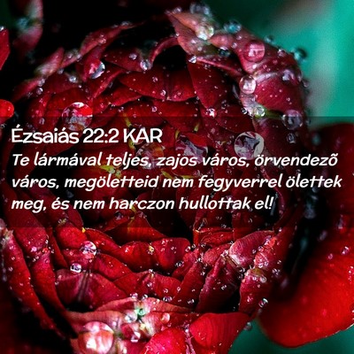 Picture 02 - Ézsaiás 22:2 KAR - Te lármával teljes, zajos város, örvendezõ - Bible Verse Picture