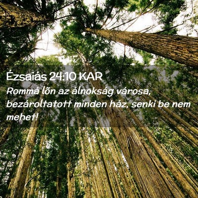 Picture 02 - Ézsaiás 24:10 KAR - Rommá lõn az álnokság városa, bezároltatott - Bible Verse Picture