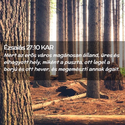 Picture 02 - Ézsaiás 27:10 KAR - Mert az erõs város magánosan álland, üres - Bible Verse Picture
