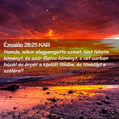 Picture 02 - Ézsaiás 28:25 KAR - Nemde, mikor elegyengette színét, hint fekete - Bible Verse Picture