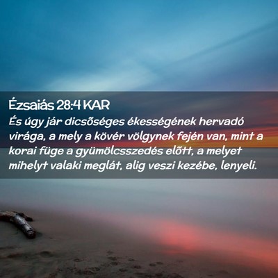 Picture 02 - Ézsaiás 28:4 KAR - És úgy jár dicsõséges ékességének - Bible Verse Picture