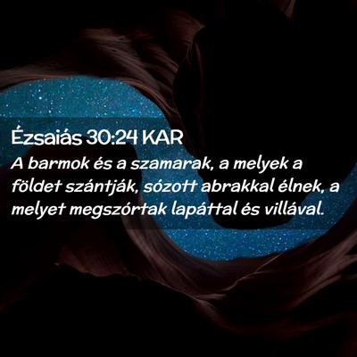 Picture 02 - Ézsaiás 30:24 KAR - A barmok és a szamarak, a melyek a földet - Bible Verse Picture