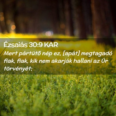 Picture 02 - Ézsaiás 30:9 KAR - Mert pártütõ nép ez, [apát] megtagadó fiak, - Bible Verse Picture