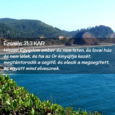 Picture 02 - Ézsaiás 31:3 KAR - Hiszen Égyiptom ember és nem Isten, és lovai - Bible Verse Picture