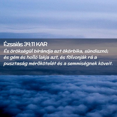 Picture 02 - Ézsaiás 34:11 KAR - És örökségül bírándja azt ökörbika, - Bible Verse Picture