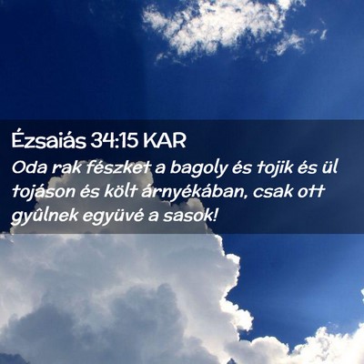 Picture 02 - Ézsaiás 34:15 KAR - Oda rak fészket a bagoly és tojik és ül - Bible Verse Picture