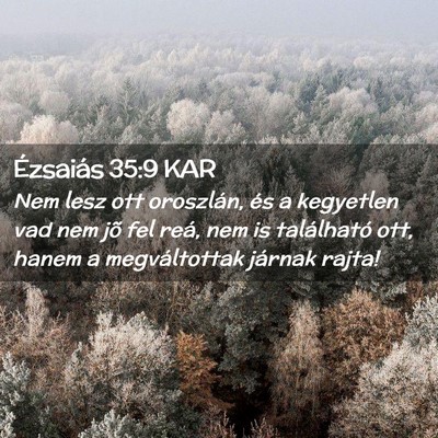 Picture 02 - Ézsaiás 35:9 KAR - Nem lesz ott oroszlán, és a kegyetlen vad nem - Bible Verse Picture