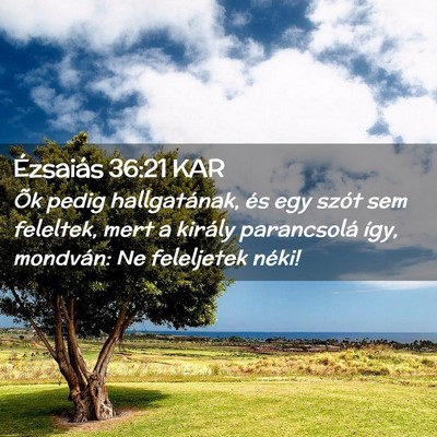 Picture 02 - Ézsaiás 36:21 KAR - Õk pedig hallgatának, és egy szót sem - Bible Verse Picture