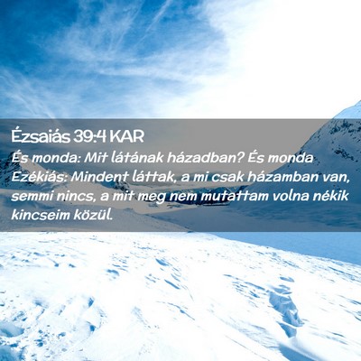 Picture 02 - Ézsaiás 39:4 KAR - És monda: Mit látának házadban? És monda - Bible Verse Picture