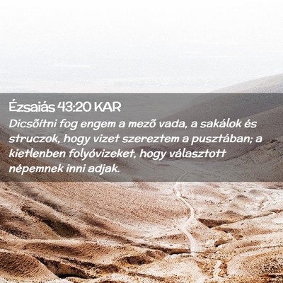 Picture 02 - Ézsaiás 43:20 KAR - Dicsõítni fog engem a mezõ vada, a sakálok - Bible Verse Picture