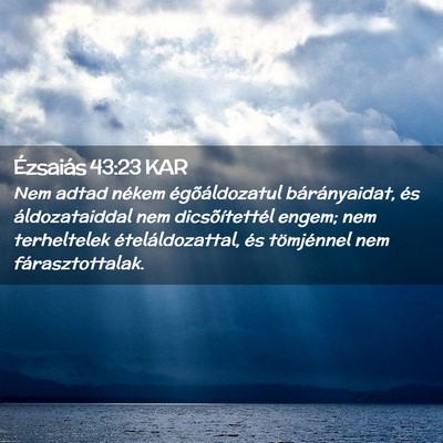 Picture 02 - Ézsaiás 43:23 KAR - Nem adtad nékem égõáldozatul bárányaidat, - Bible Verse Picture