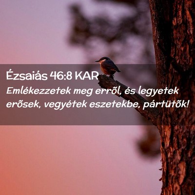 Picture 02 - Ézsaiás 46:8 KAR - Emlékezzetek meg errõl, és legyetek erõsek, - Bible Verse Picture