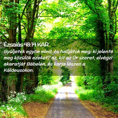Picture 02 - Ézsaiás 48:14 KAR - Gyûljetek egybe mind, és halljátok meg: ki - Bible Verse Picture