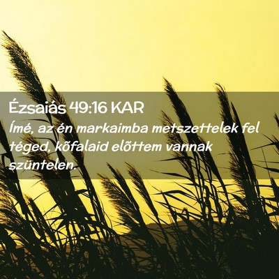 Picture 02 - Ézsaiás 49:16 KAR - Ímé, az én markaimba metszettelek fel téged, - Bible Verse Picture
