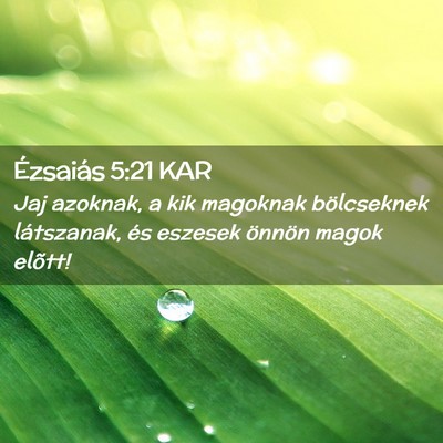Picture 02 - Ézsaiás 5:21 KAR - Jaj azoknak, a kik magoknak bölcseknek - Bible Verse Picture