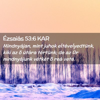 Picture 02 - Ézsaiás 53:6 KAR - Mindnyájan, mint juhok eltévelyedtünk, kiki az - Bible Verse Picture