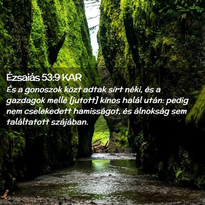 Picture 02 - Ézsaiás 53:9 KAR - És a gonoszok közt adtak sírt néki, és a - Bible Verse Picture