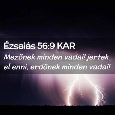 Picture 02 - Ézsaiás 56:9 KAR - Mezõnek minden vadai! jertek el enni, erdõnek - Bible Verse Picture