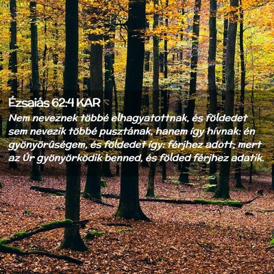 Picture 02 - Ézsaiás 62:4 KAR - Nem neveznek többé elhagyatottnak, és - Bible Verse Picture