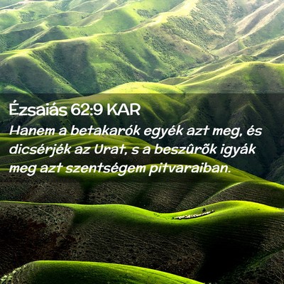Picture 02 - Ézsaiás 62:9 KAR - Hanem a betakarók egyék azt meg, és - Bible Verse Picture