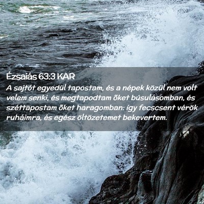 Picture 02 - Ézsaiás 63:3 KAR - A sajtót egyedül tapostam, és a népek közül - Bible Verse Picture