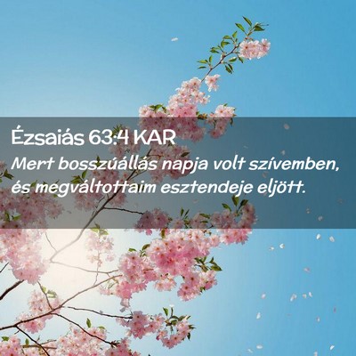 Picture 02 - Ézsaiás 63:4 KAR - Mert bosszúállás napja volt szívemben, és - Bible Verse Picture