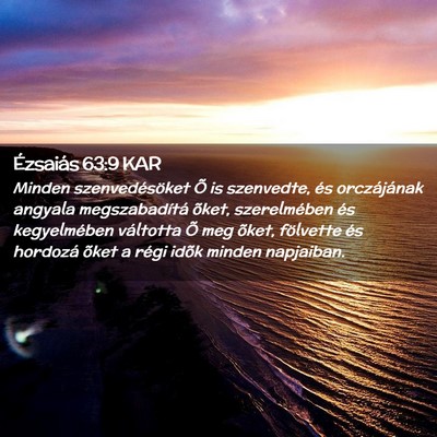 Picture 02 - Ézsaiás 63:9 KAR - Minden szenvedésöket Õ is szenvedte, és - Bible Verse Picture