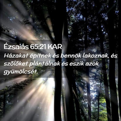 Picture 02 - Ézsaiás 65:21 KAR - Házakat építnek és bennök lakoznak, és - Bible Verse Picture
