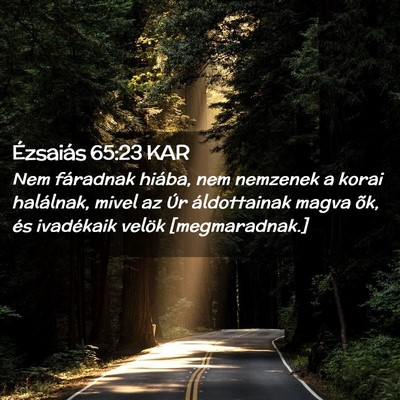 Picture 02 - Ézsaiás 65:23 KAR - Nem fáradnak hiába, nem nemzenek a korai - Bible Verse Picture