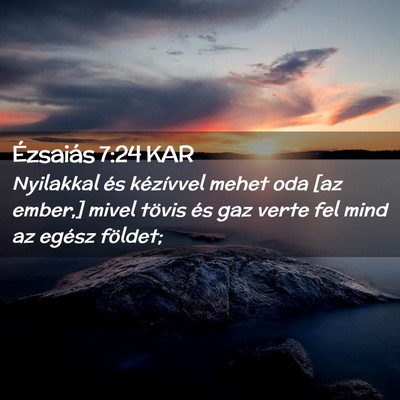 Picture 02 - Ézsaiás 7:24 KAR - Nyilakkal és kézívvel mehet oda [az ember,] - Bible Verse Picture